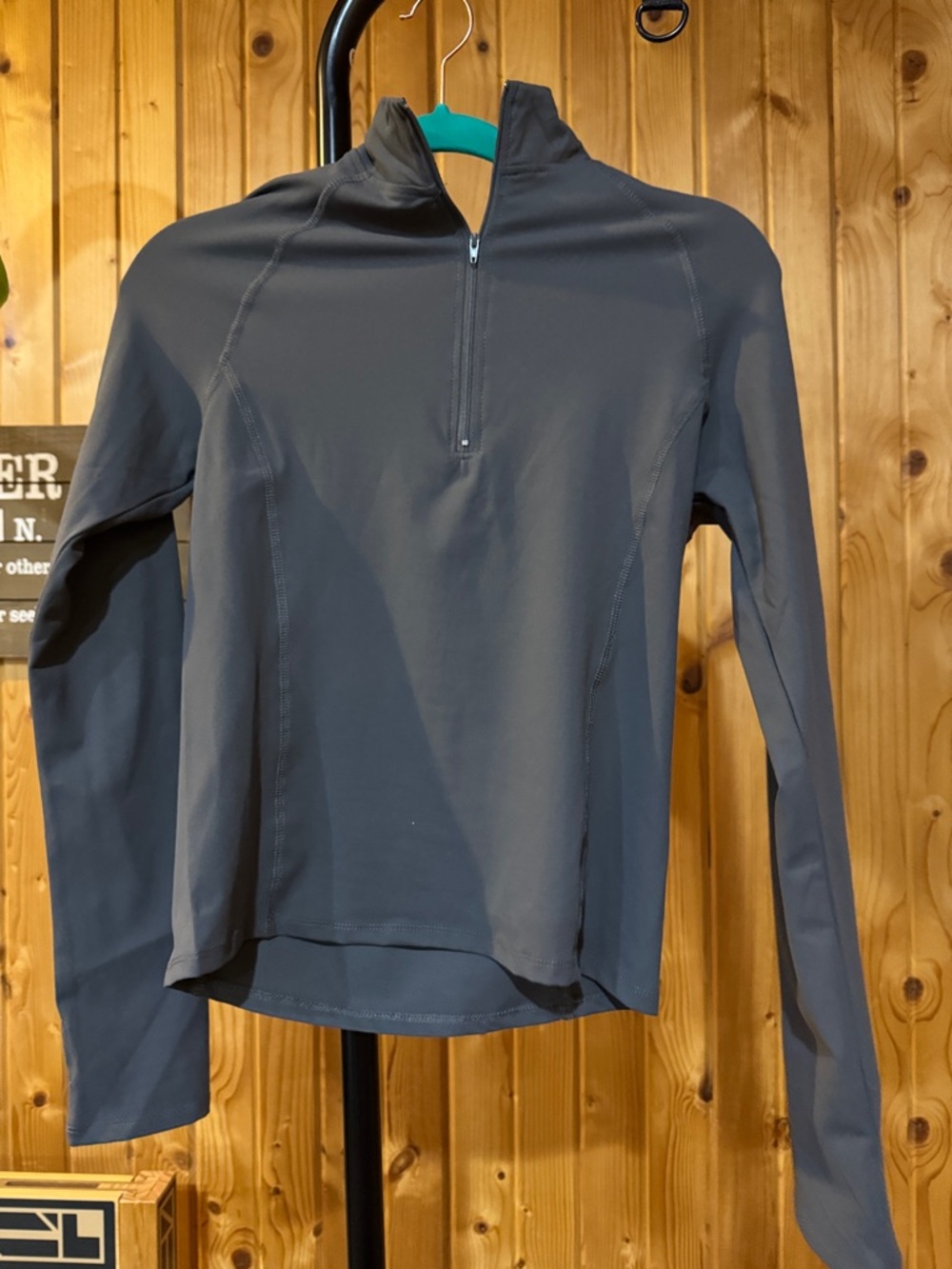 Active USA Women's Long-Sleeve Muscle Tee in Charcoal Gray